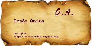 Orsós Anita névjegykártya
